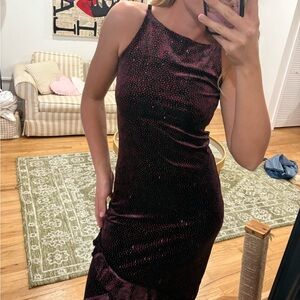 Limited Too Burgundy Sparkle Midi Dress